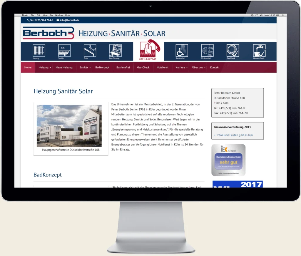 Website Berboth GmbH Bonn