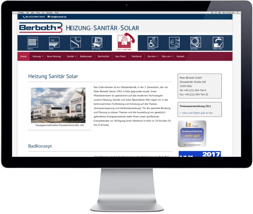 Website Berboth GmbH Bonn