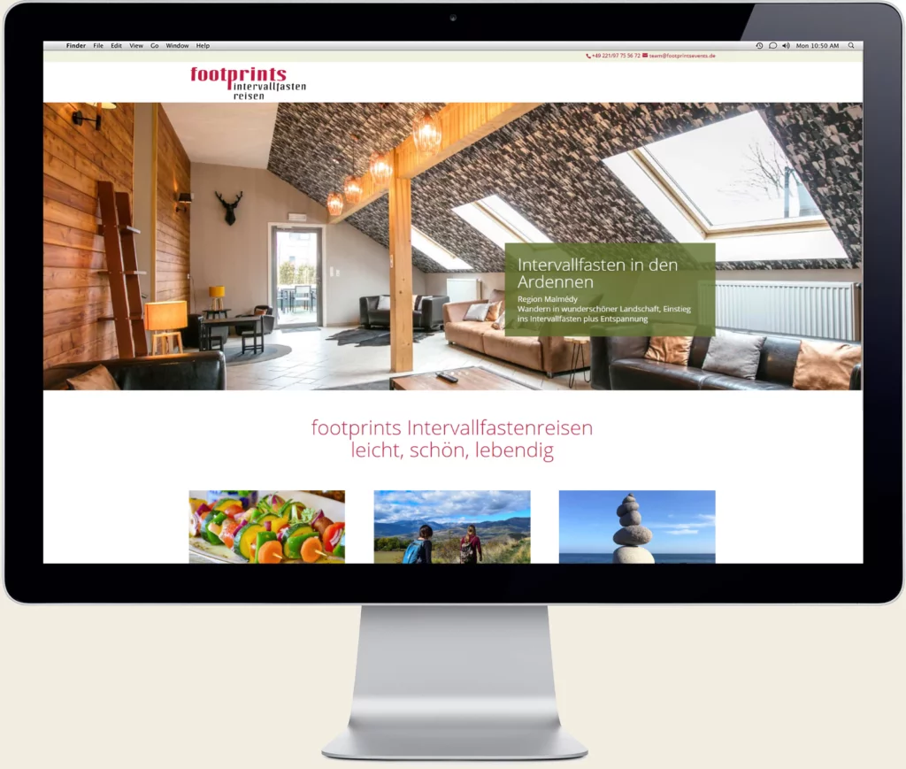Website Footprints Intervallfasten Reisen