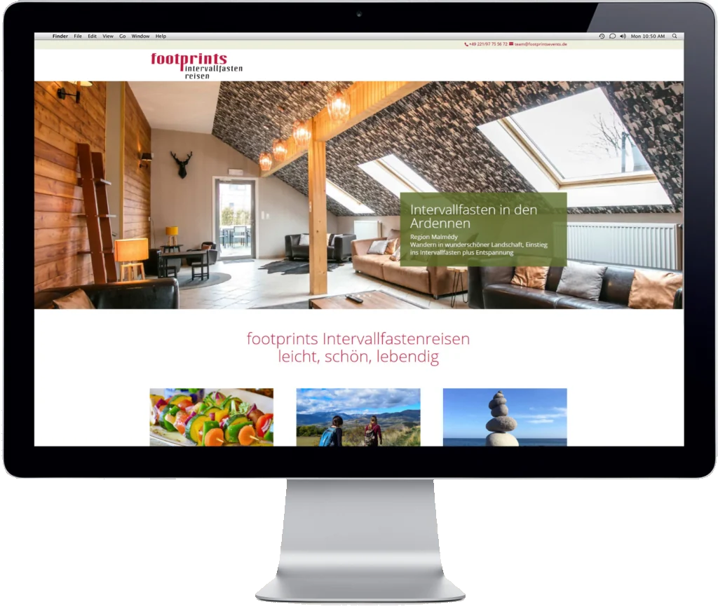Website Footprints Intervallfasten Reisen