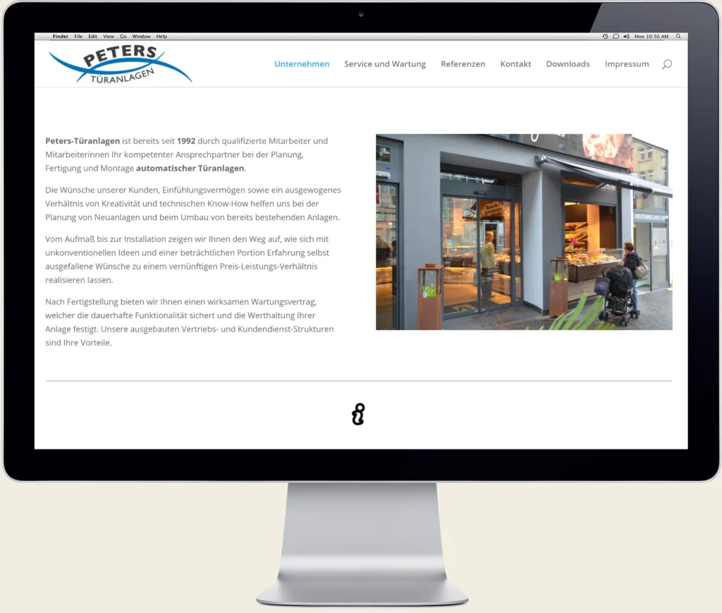 Website Peters Türanlagen Köln