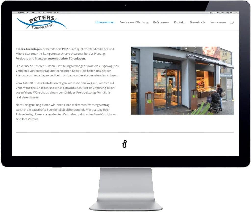 Website Peters Türanlagen Köln